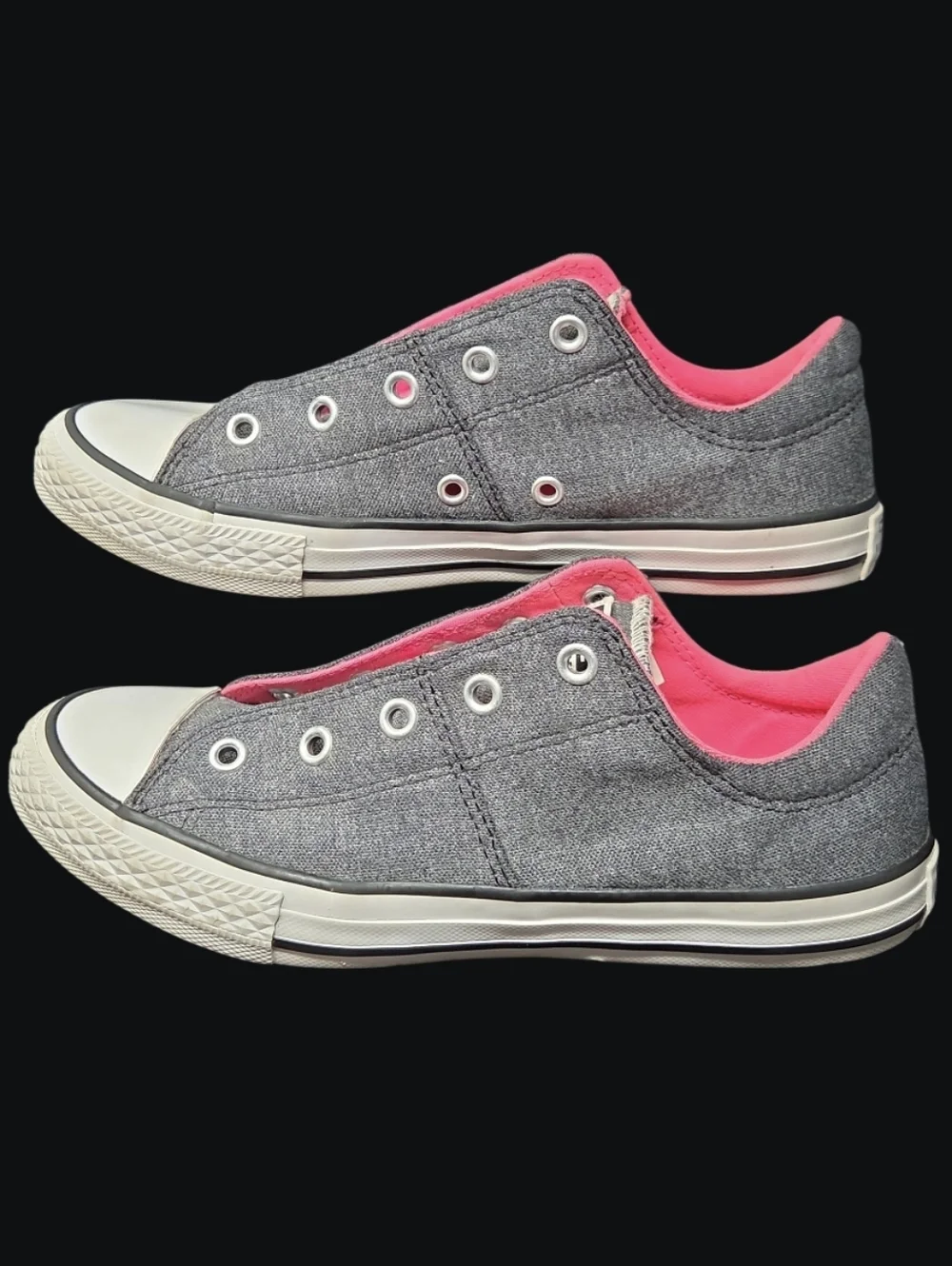 Converse Chuck Taylor All Star Maddison Youth Sz 3 Gray/Pink Low-Top Sneakers